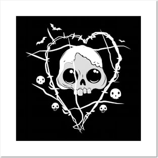 Skull Heart design Posters and Art